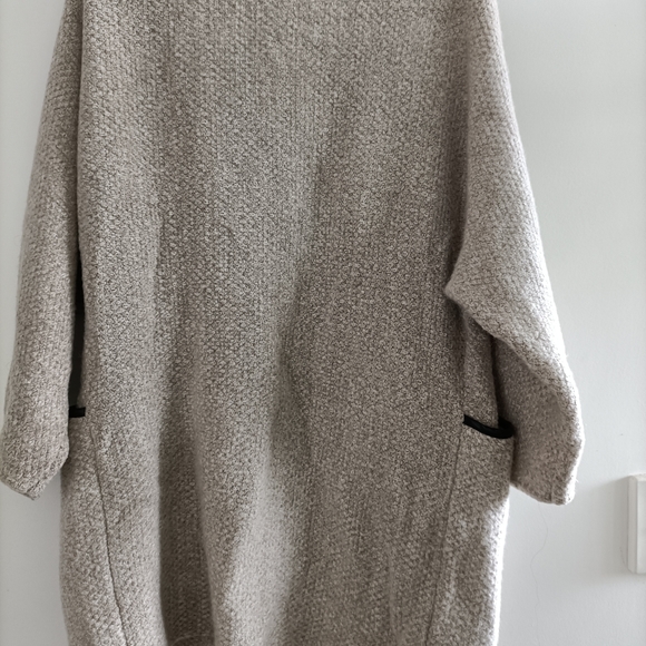 Zara Oversized Cardi with Leather look trims - Picture 3 of 6